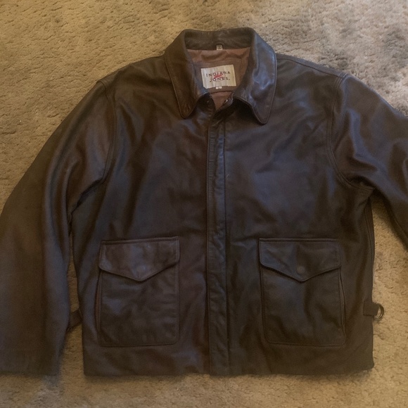 Sold : Indiana Jones Leather Jacket Authentic Large Bomber - Picture 2 of 13